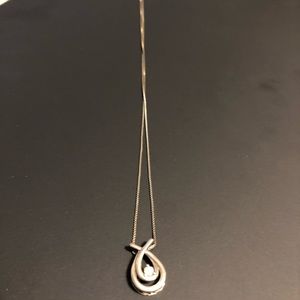 Silver Kay jewelers drop diamond necklace